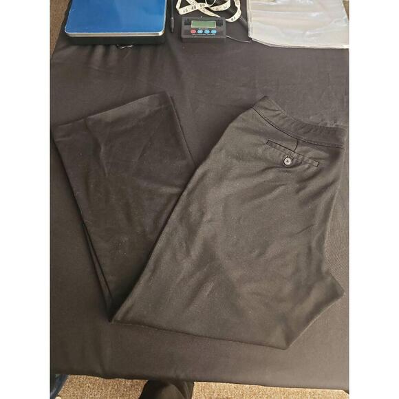 New York & Company Black Work Flare Pants Single Back Pocket Button XL - Picture 1 of 5